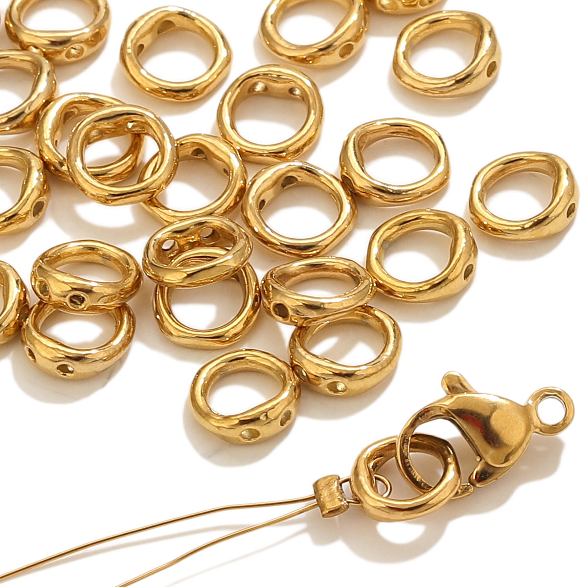 Jewelry Making Supplies - 20個入り ステンレス製クラスプ エンドコネクター フック ビーズ用品 DIY