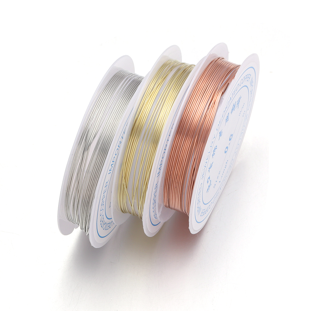 Jewelry Making With Copper Wire - 1 ロール 0.2/0.25/0.3/0.4/0.5/0.6/0.7/0.8/1 ミリメートル頑丈な銅線ビーズワイヤー DIY ジュエリー作りブレスレットネックレスアクセサリー用