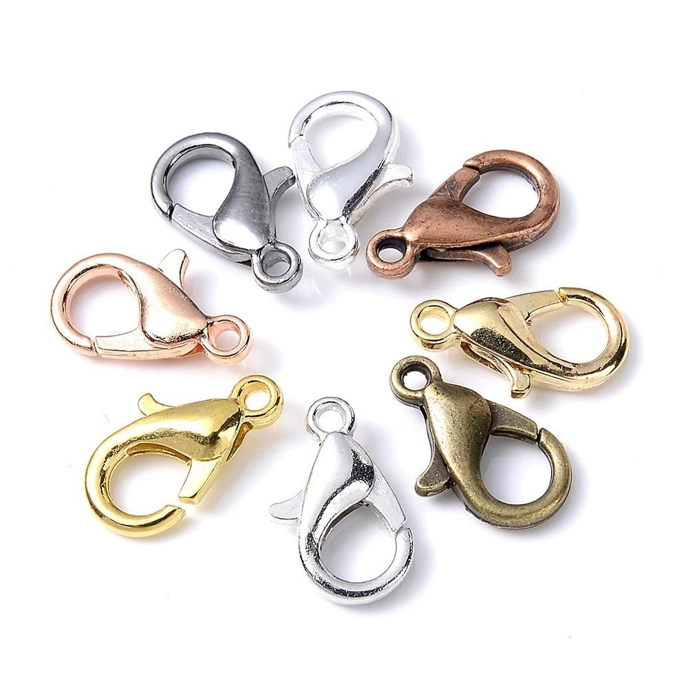 Jewelry Making Hardware - 100個入り 9mm 12mm 14mm 亜鉛合金ロブスタークラスプ マルチサイズ