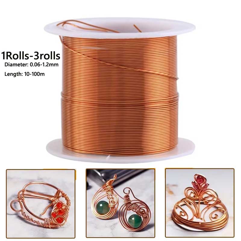 Jewelry Making With Copper Wire - 1-3 ロール軟銅線電気培養園芸 0.06-1.2 ミリメートルジュエリーメイキングビーズ手作りジュエリーメイキング DIY アートワーク