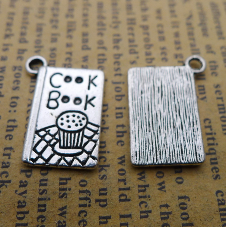 Jewelry Making Books - トレンディなペンダント,アンティークシルバーカラーのネックレス15ピース/ロット14x20mm,ッキングブックチャーム