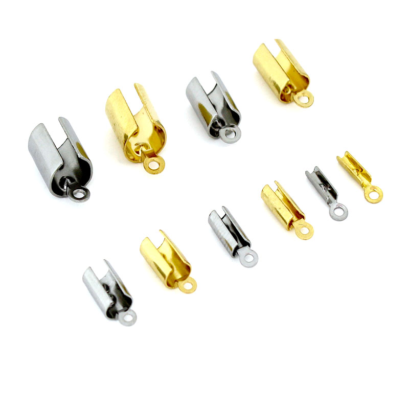 Jewelry Making Supplies - 30-50 個ステンレス鋼圧着エンドクラスプファスナーコネクタコードロープクリップネックレスブレスレットジュエリーメイキング DIY 用品