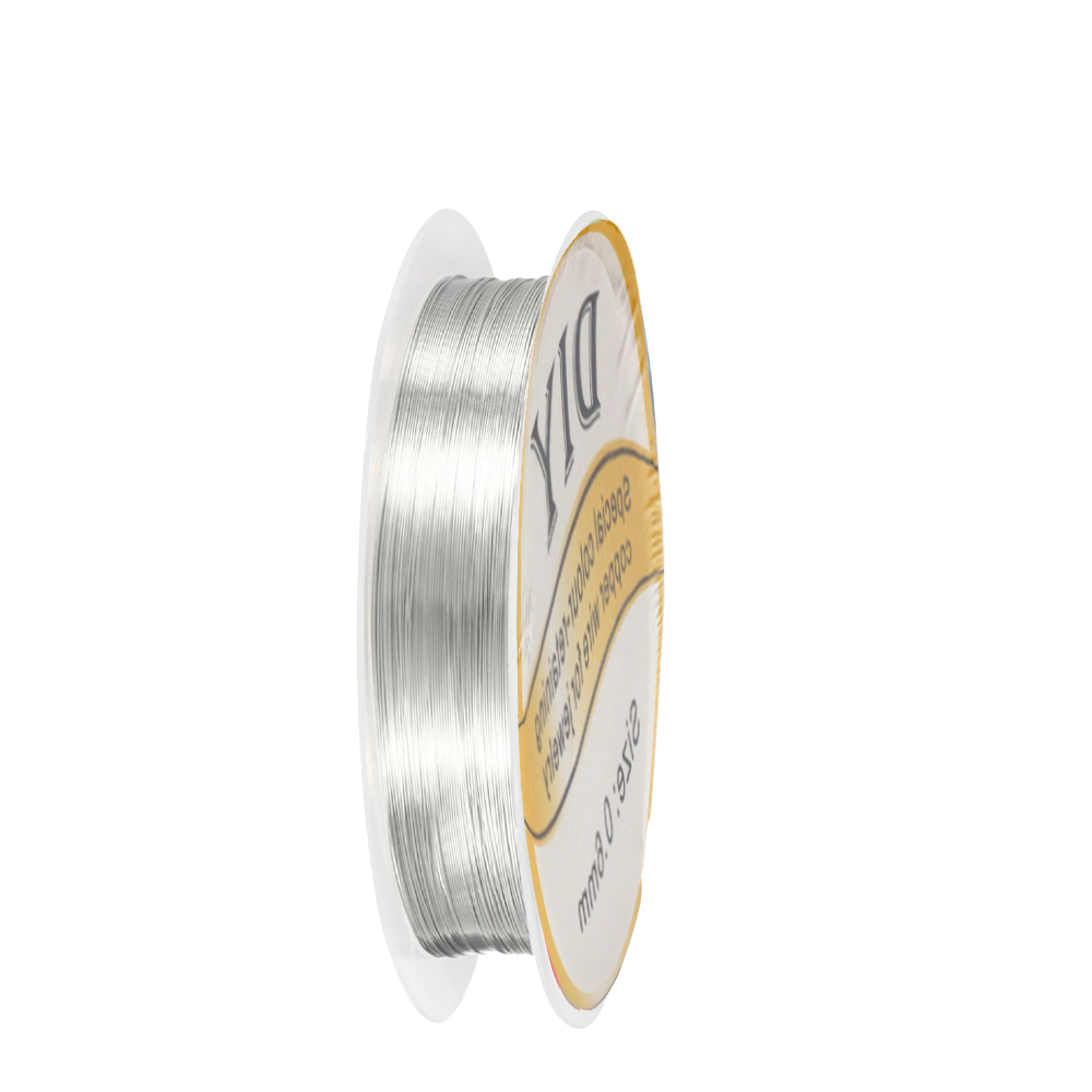 Jewelry Making With Copper Wire - 1ロール シルバー銅線 0.3/0.4/0.5/0.6/0.8mm ビーズコード ブレスレット ネックレス