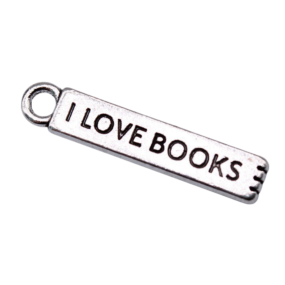Jewelry Making Books - ジュエリー製造、材料、20ピース/ロットのi loveブックチャーム