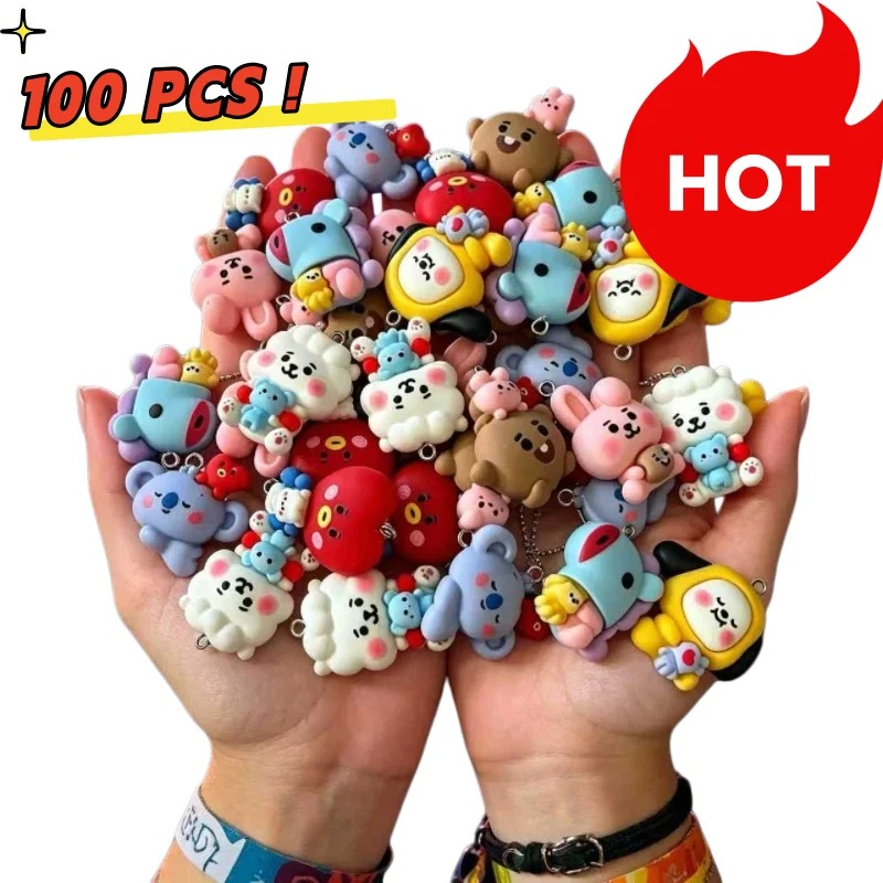 Jewelry Making Supplies - 7 個 BT21 樹脂漫画チャーム DIY アクセサリークラフト用品ジュエリー作成用イヤリングネックレスブレスレットペンダント電話デコ