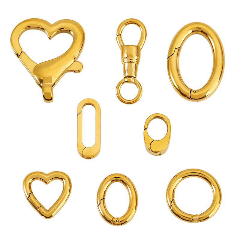 Jewelry Making Hardware - 2 個ステンレス鋼クラスプ強力なオーバルハートラウンドポリッシュロブスタークラスプフックコネクタ DIY ネックレスジュエリー作成アクセサリー
