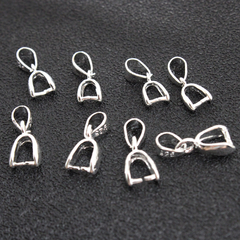 Jewelry Making Hardware - 10 個 925 スターリングシルバーメッキ銅ペンダントピンチベイルクラスプネックレスフッククリップコネクタ DIY ジュエリー作成アクセサリー