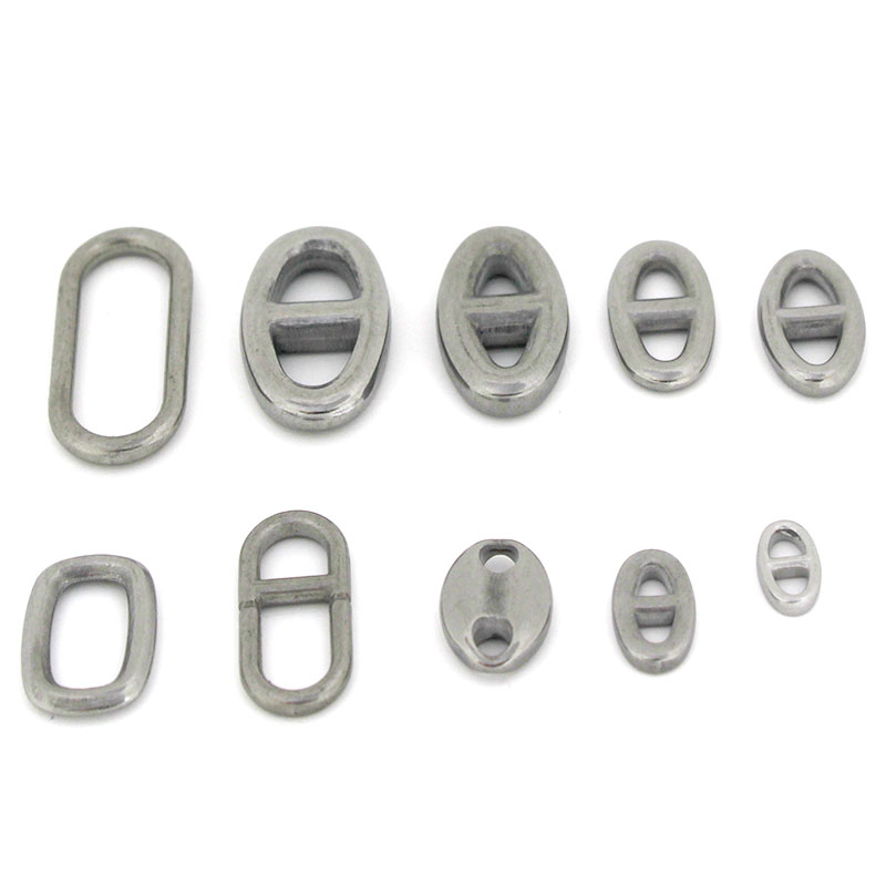 Jewelry Making Hardware - 10 個のステンレス鋼の二重穴楕円形コネクタチャームジュエリー作成所見アクセサリー
