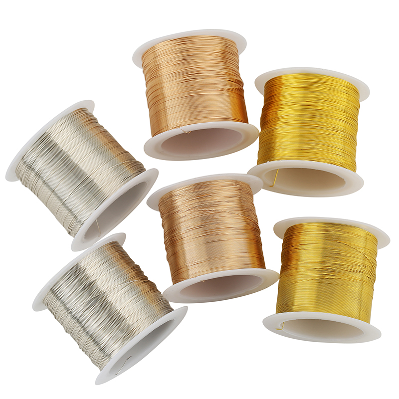 Jewelry Making With Copper Wire - 100メートル銅ステンレス鋼ブレスレットコードビーズワイヤーライン0.3 0.4 0.45mm強力ネックレス紐糸ジュエリー製作