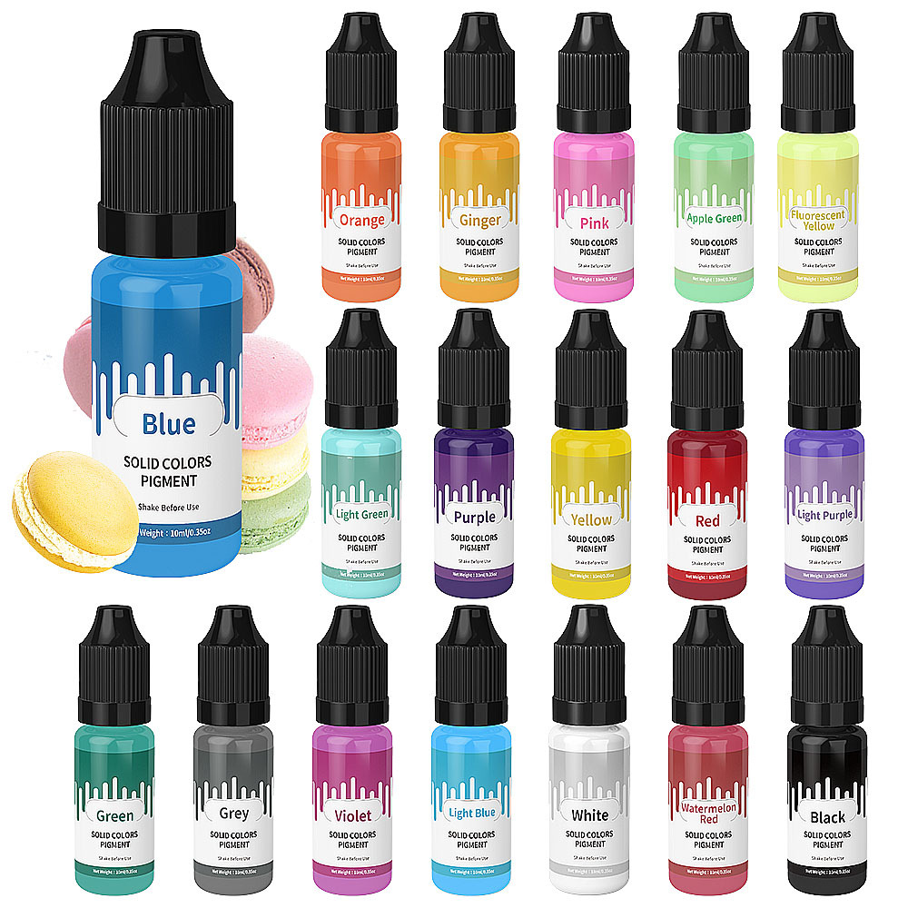 18 色 10 ミリリットルマカロン固体パステルカラー樹脂顔 - Jewelry Making Tools List のレビューと価格