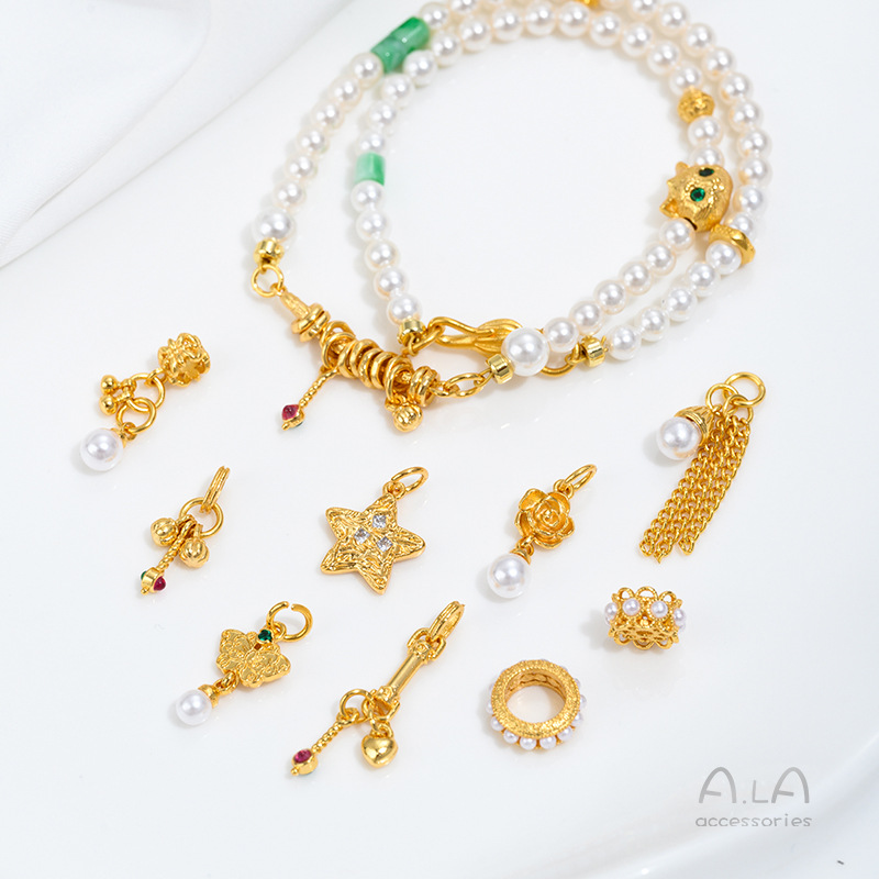 ベトナム産砂金パールビーズリングベルタッセルチャームDIYク - Jewelry Making Vietnam のレビューと価格