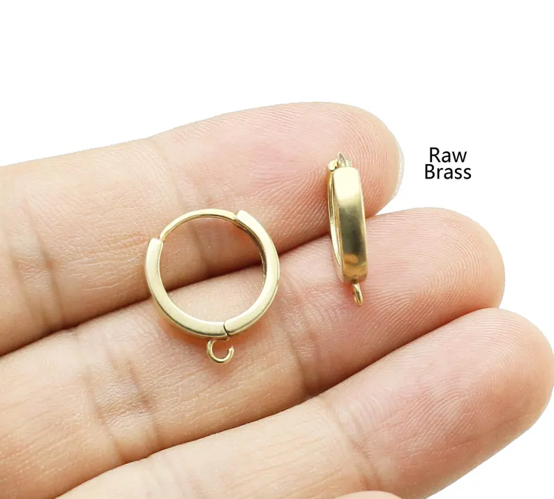 10個の真鍮イヤーフープ、レバーバックイヤリングフック、イヤ - Jewelry Making Supplies のレビューと価格