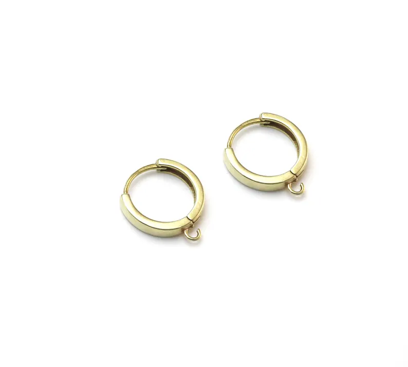 10個の真鍮イヤーフープ、レバーバックイヤリングフック、イヤ - Jewelry Making Supplies のレビューと価格