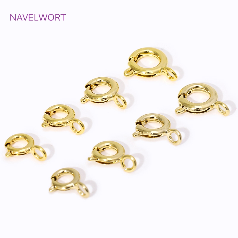 14K/18K金メッキ真鍮製スプリングクラスプ、5/5.5/ - Jewelry Making Supplies のレビューと価格