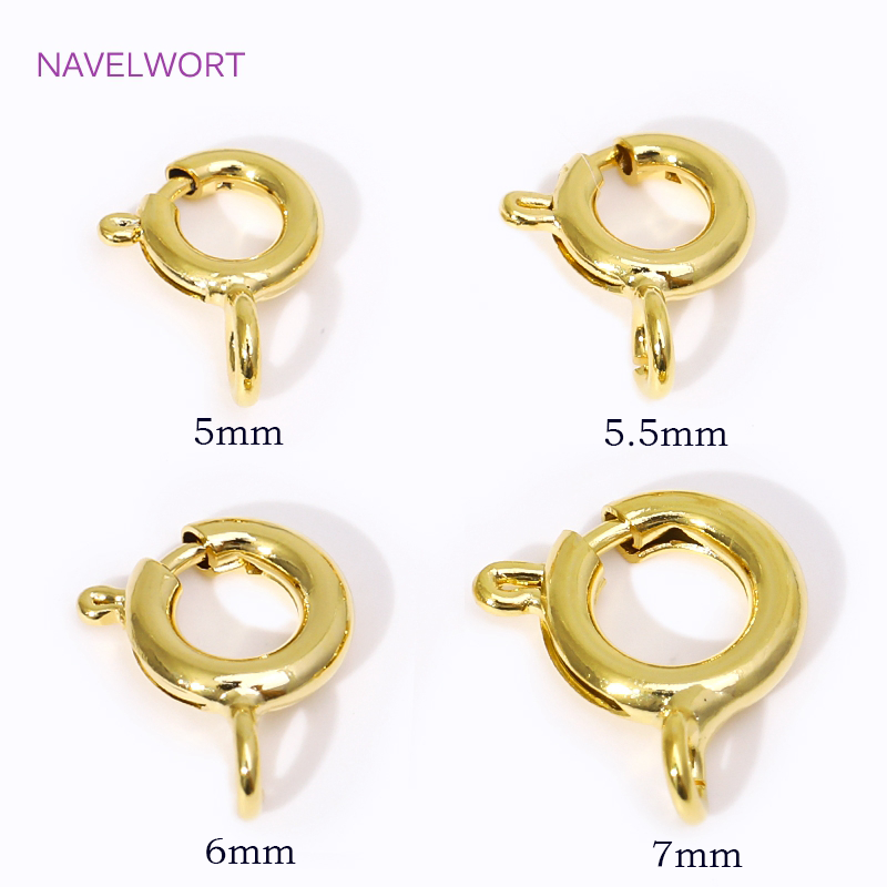 14K/18K金メッキ真鍮製スプリングクラスプ、5/5.5/ - Jewelry Making Supplies のレビューと価格