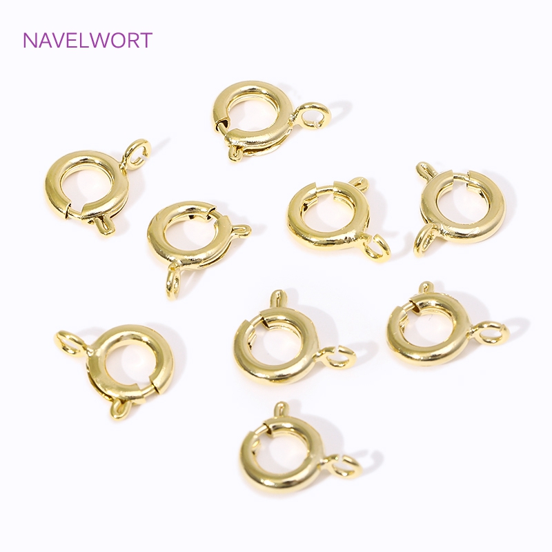 14K/18K金メッキ真鍮製スプリングクラスプ、5/5.5/ - Jewelry Making Supplies のレビューと価格
