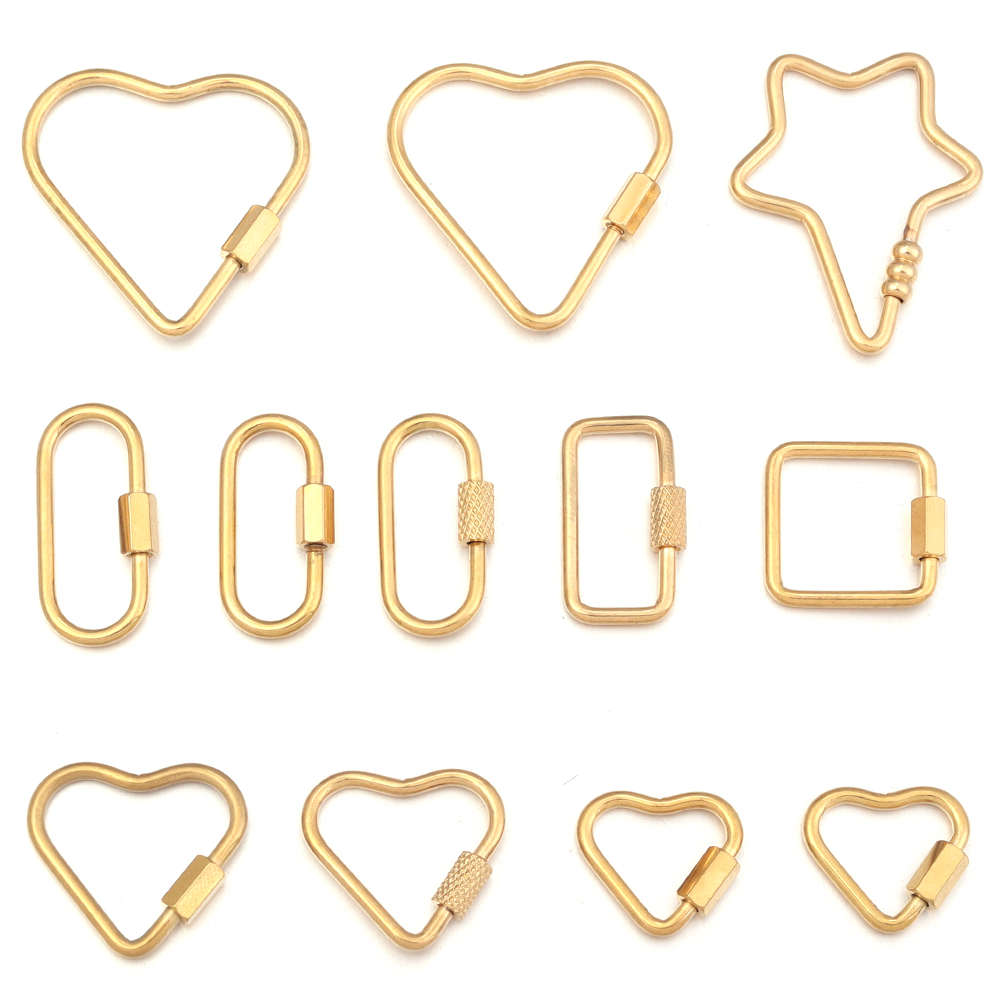 ゴールドステンレスハートねじロックコネクタ留め具クリップ2点 - Jewelry Making Supplies のレビューと価格