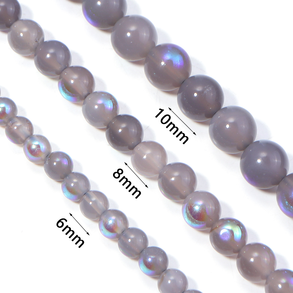 6 8 10mm天然ラブラドライトストーンビーズ、丸型ルース - Jewelry Making Gemstones のレビューと価格