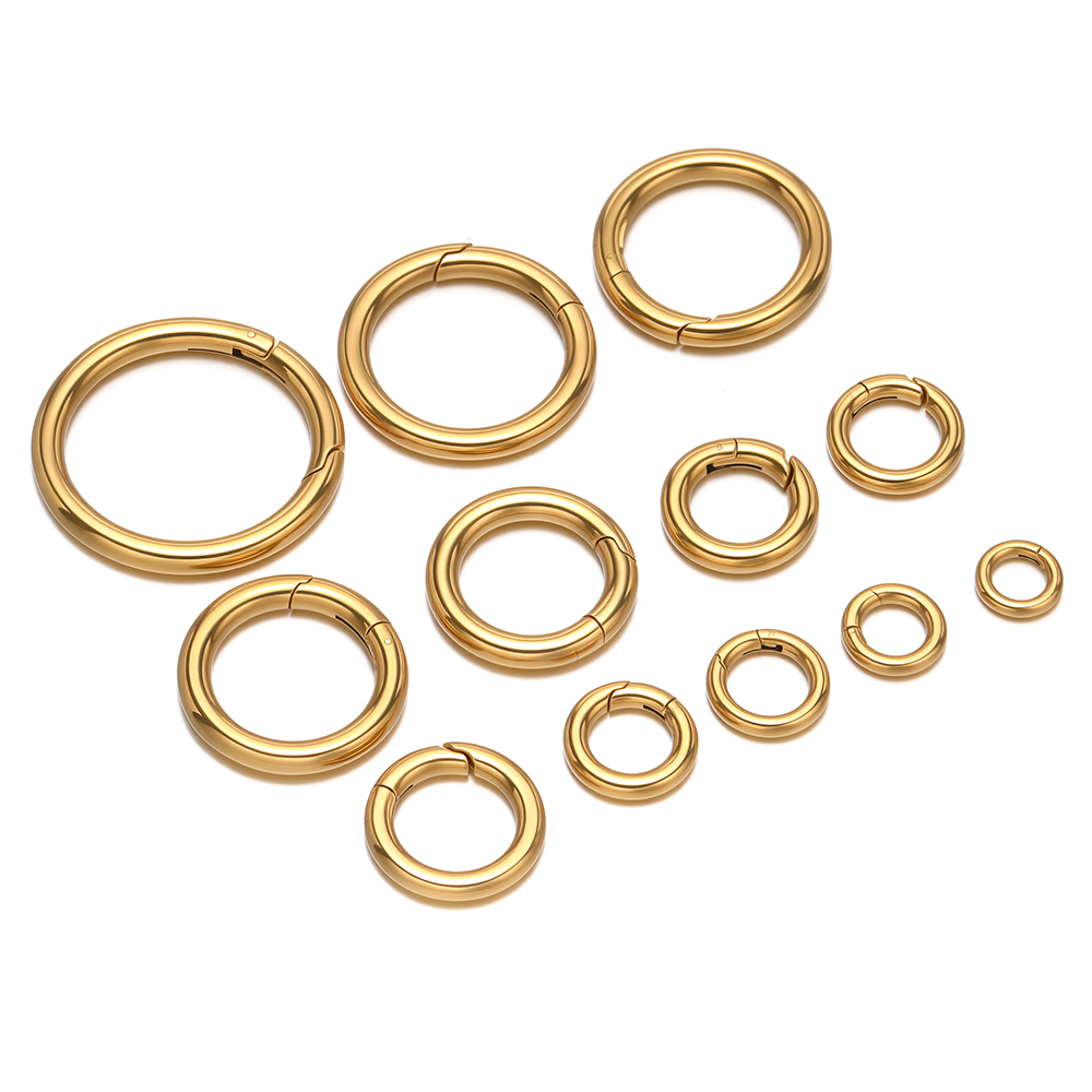 2個/ロット 丸型スプリングクラスプ ステンレス鋼 金メッキ - Jewelry Making Hardware のレビューと価格