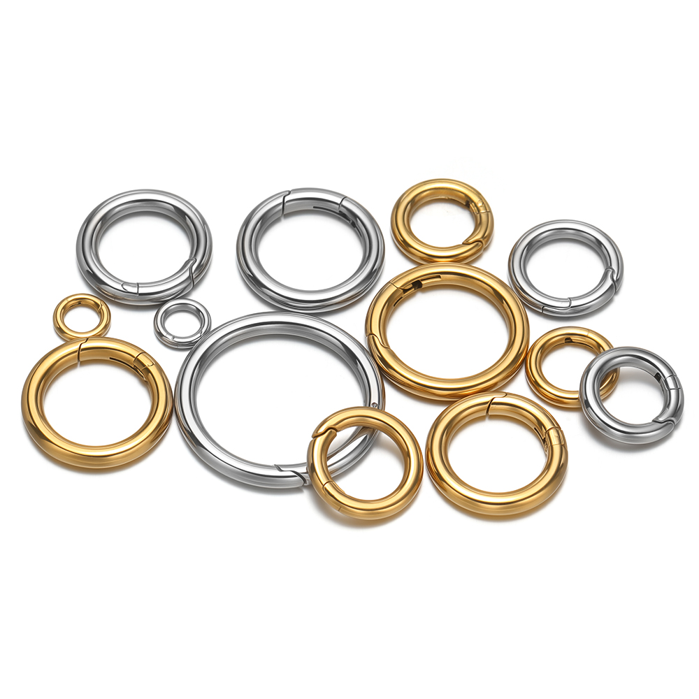 2個/ロット 丸型スプリングクラスプ ステンレス鋼 金メッキ - Jewelry Making Hardware のレビューと価格