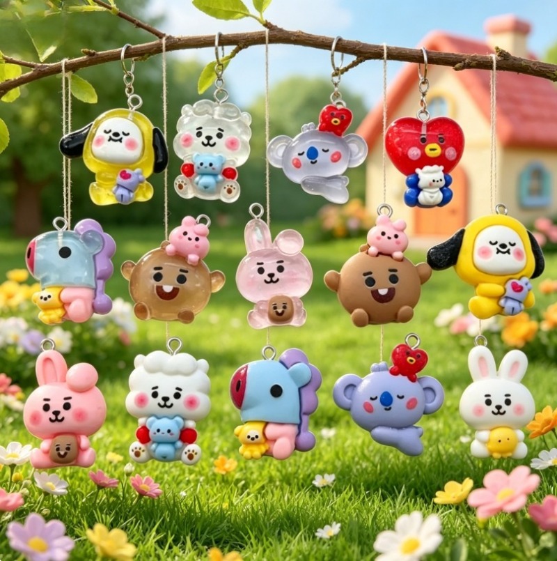7 個 BT21 樹脂漫画チャーム DIY アクセサリークラ - Jewelry Making Supplies のレビューと価格