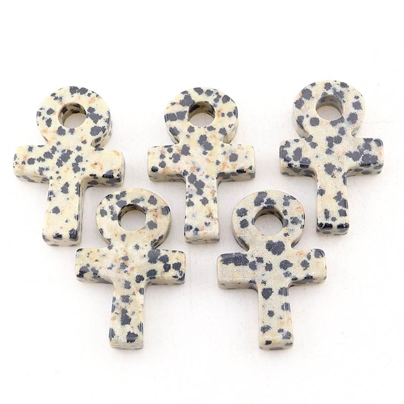 ダルマチンスポットアンククロスペンダントライフシンボル天然石 - Jewelry Making Michaels のレビューと価格