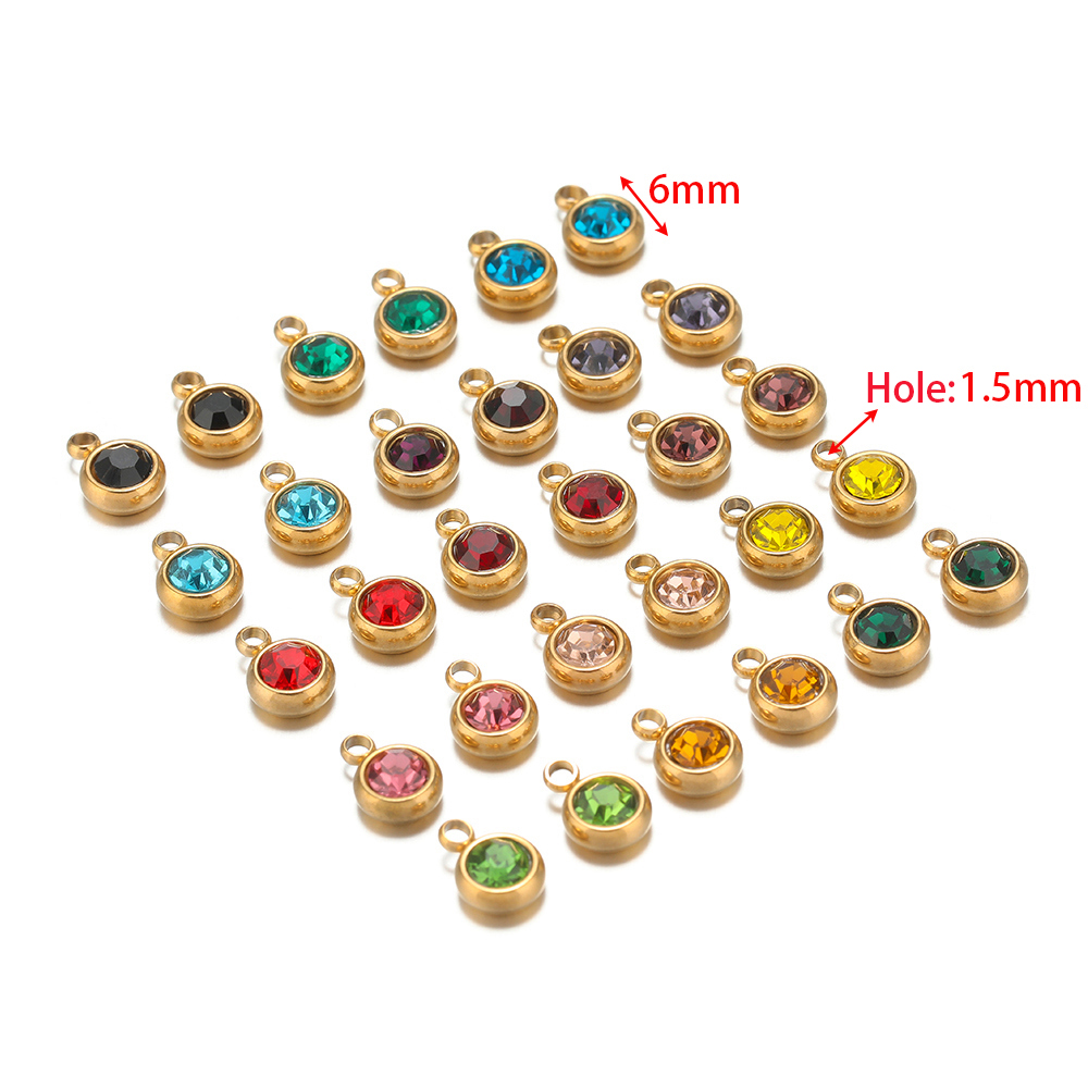 20個 ジルコンビーズペンダント ステンレス製 12ヶ月誕生 - Jewelry Making Gemstones のレビューと価格