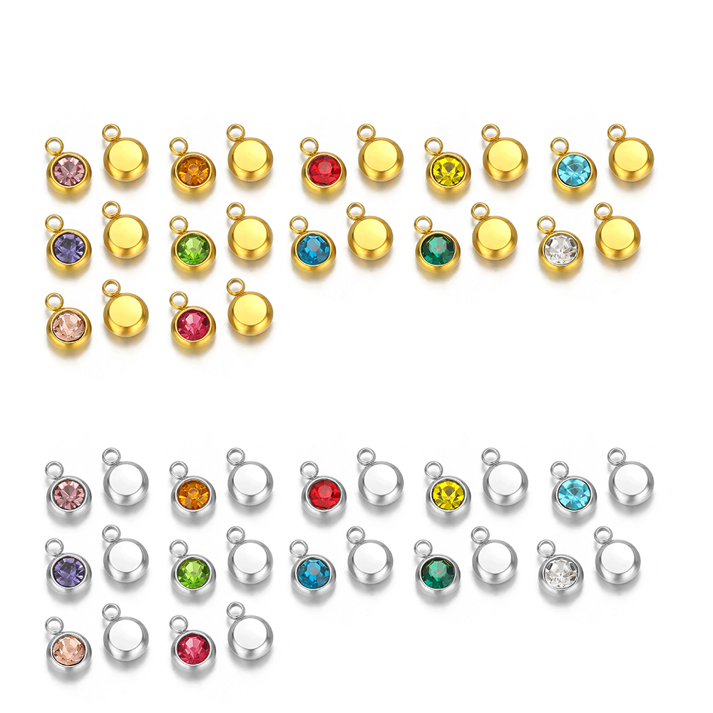 20個 ジルコンビーズペンダント ステンレス製 12ヶ月誕生 - Jewelry Making Gemstones のレビューと価格
