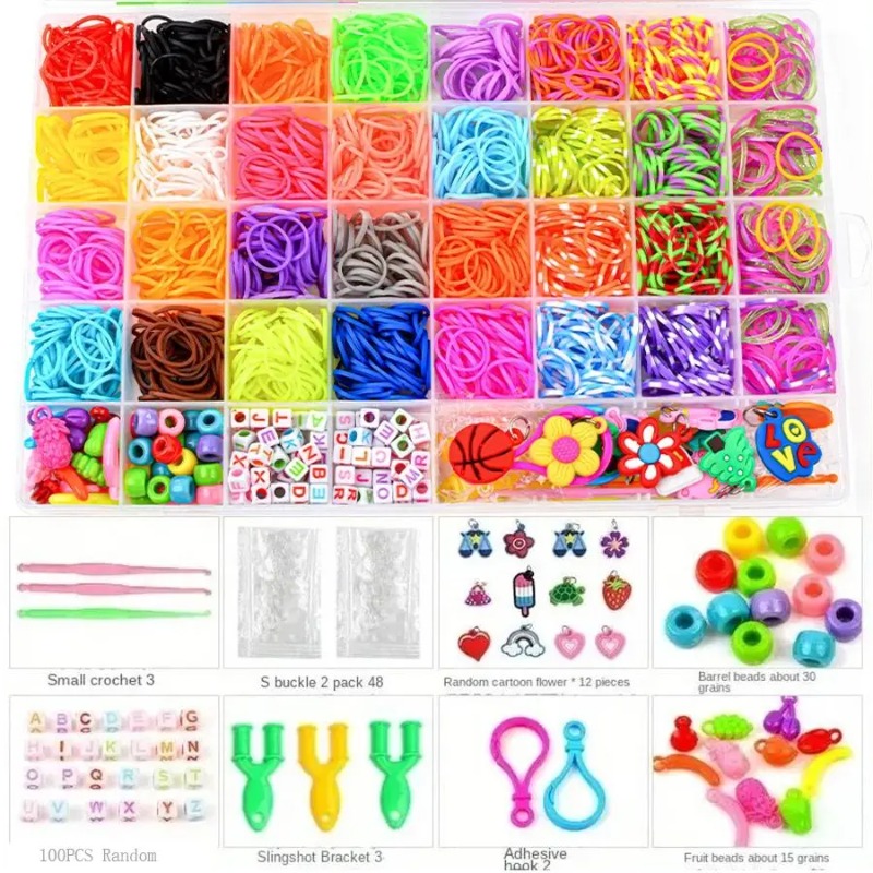 4300個以上+32色の鮮やかなカラーゴムバンド詰め合わせ  - Jewelry Making Tutorial のレビューと価格