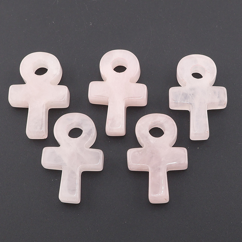ローズクォーツアンククロスペンダントライフシンボルピンククリ - Jewelry Making Michaels のレビューと価格