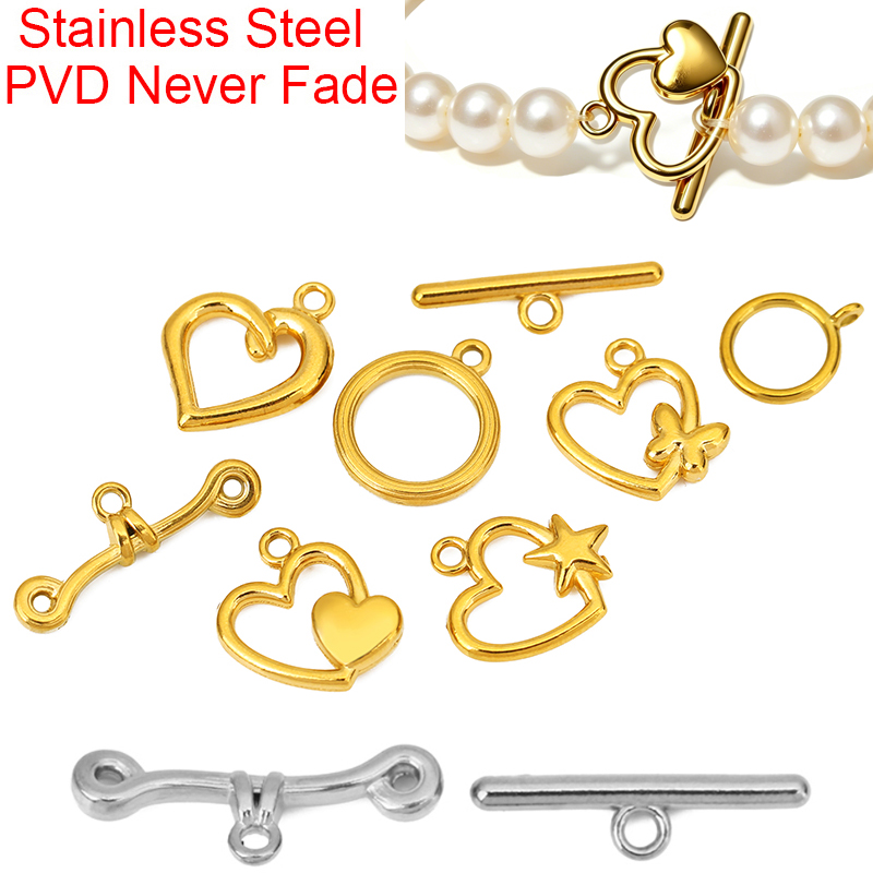 5セットPVD加工ステンレス鋼OTクラスプトグルブレスレット - Jewelry Making Hardware のレビューと価格