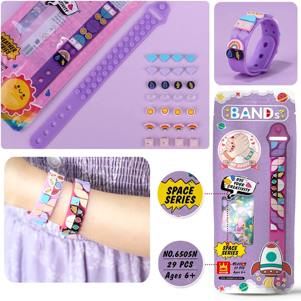 6ピース/セット子供のビルディングブロックドットブレスレット - Jewelry Making Kit For Kids のレビューと価格