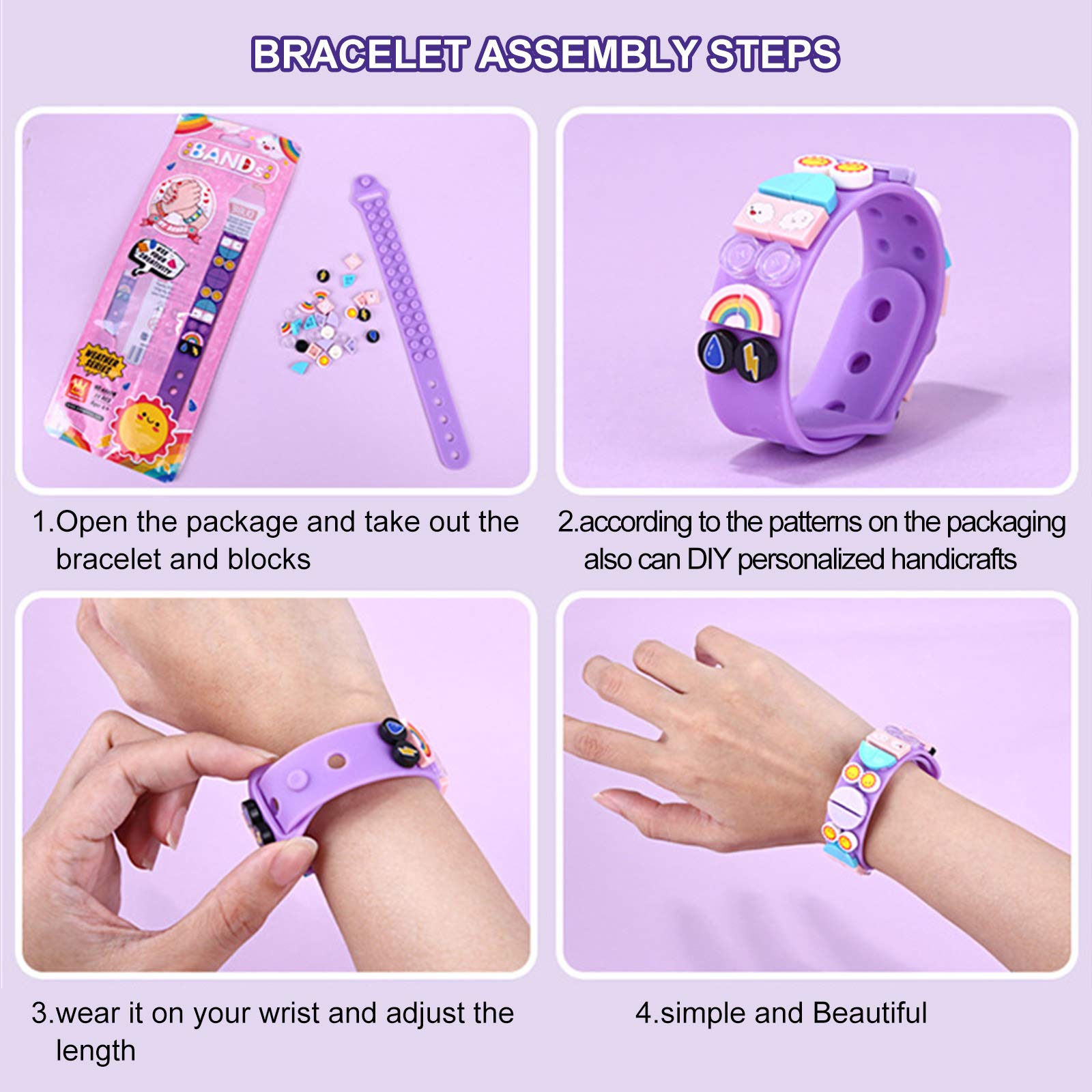 6ピース/セット子供のビルディングブロックドットブレスレット - Jewelry Making Kit For Kids のレビューと価格