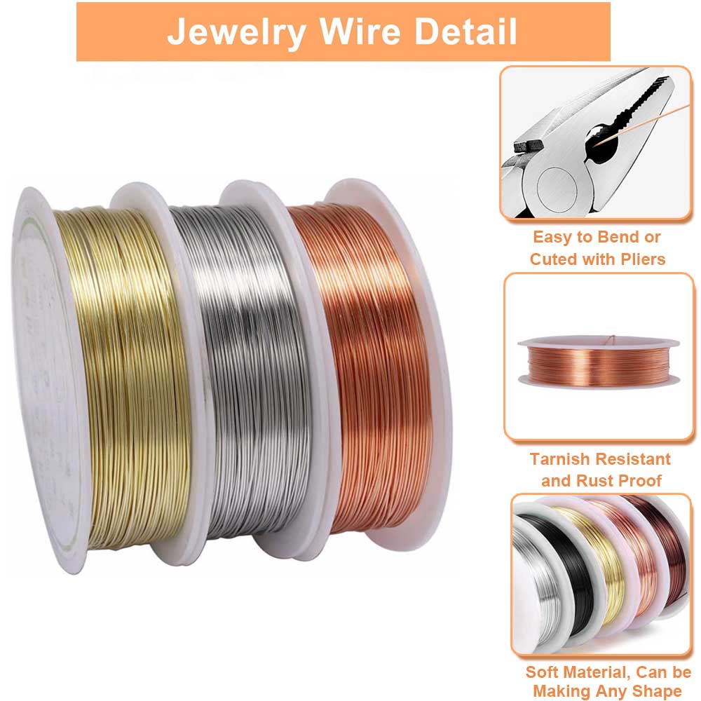 1pc 0.2-1mm 銅ジュエリーワイヤー、変色しにくい柔 - Jewelry Making With Copper Wire のレビューと価格