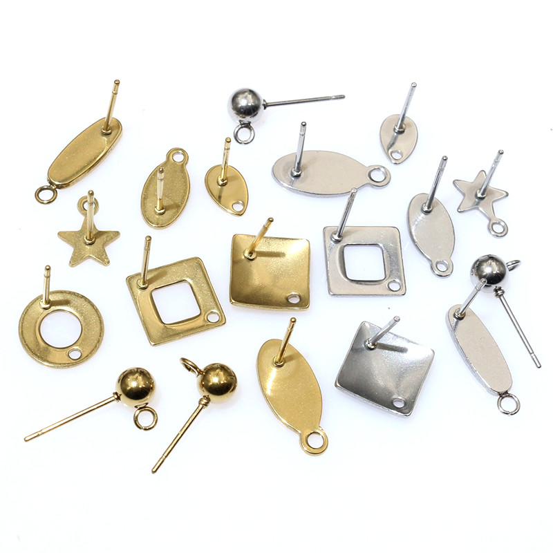 20個ステンレス鋼クラフトイヤリングスタッド幾何学的多角形イ - Jewelry Making Supplies のレビューと価格