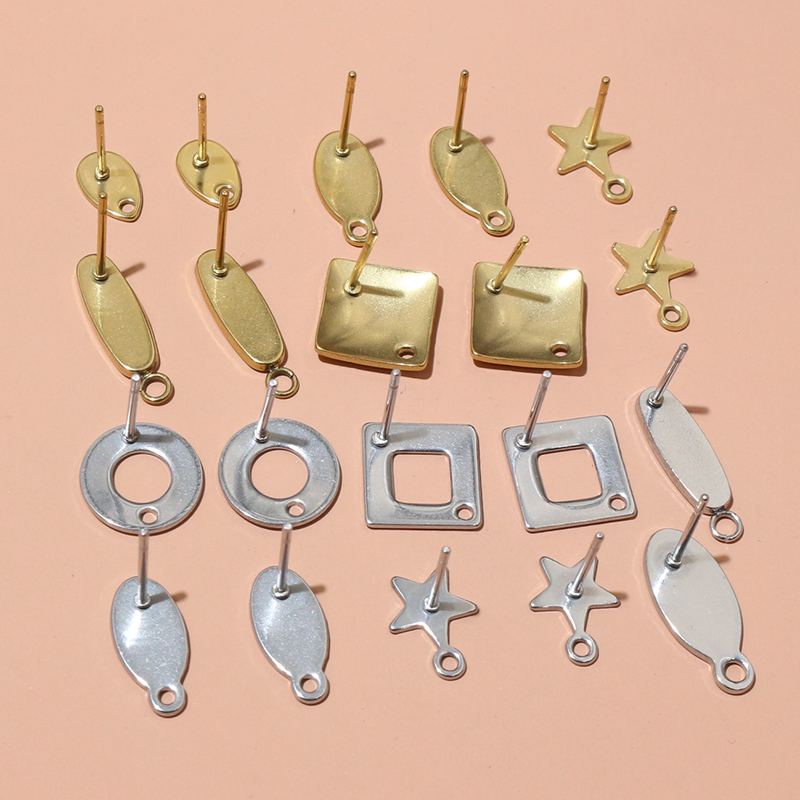 20個ステンレス鋼クラフトイヤリングスタッド幾何学的多角形イ - Jewelry Making Supplies のレビューと価格