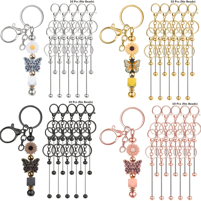 10 個 DIY ユニークなブランクビーズキーホルダー作成キ - Jewelry Making Tutorial のレビューと価格