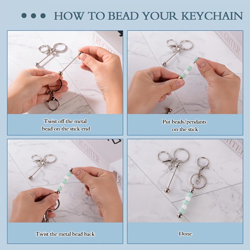 10 個 DIY ユニークなブランクビーズキーホルダー作成キ - Jewelry Making Tutorial のレビューと価格