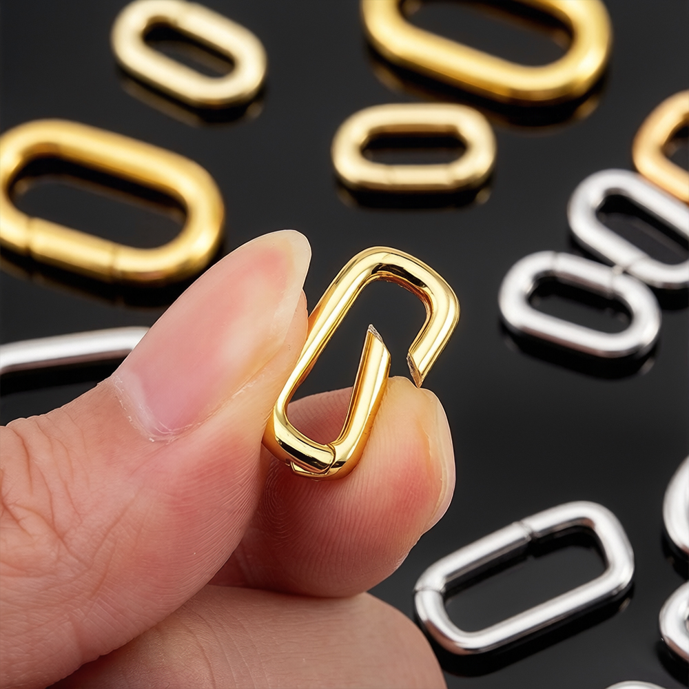 2個入り 18K金メッキ オーバルカラビナネックレスクラスプ - Jewelry Making Hardware のレビューと価格