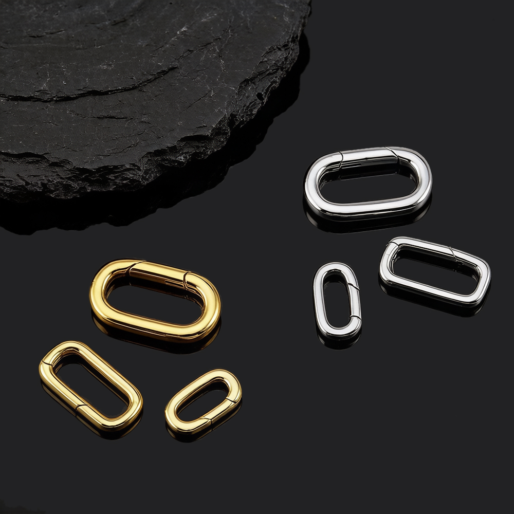 2個入り 18K金メッキ オーバルカラビナネックレスクラスプ - Jewelry Making Hardware のレビューと価格